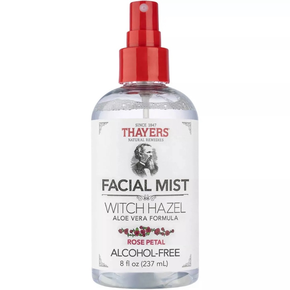 THAYERS Alcohol-Free Witch Hazel Facial Mist With Toner Aloe Vera Rose Petal 8oz